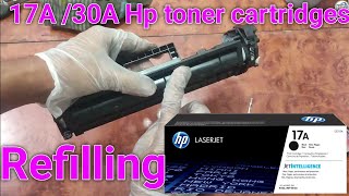 How to Refill Hp 17A Toner cartridgeshp 217a 30a 230a toner cartridge refillHp laserjet 102130fdw [upl. by Hayley872]