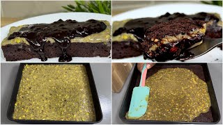 Delicious Pistachio Chocolates Brownie എന്താ ഒരു രുചി😋👌  Dark Chocolate Chewy Brownie Recipe [upl. by Dralliw244]