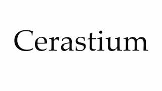 How to Pronounce Cerastium [upl. by Farl]