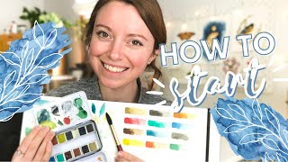 The Very FIRST Watercolor Lesson for Beginners  Watercolor Painting for Beginners  Lesson 1 [upl. by Bergmans403]