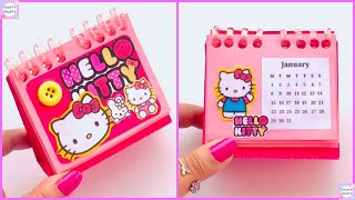 How to make Hello Kitty 2024 Mini Desk Calendar with PaperHELLO KITTY 2024 DESK CALENDAR [upl. by Yelrahs118]