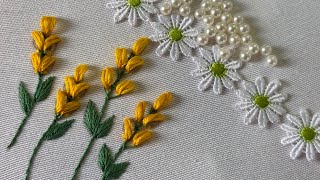 Two Fresh Stitches for Beautiful leaf Embroidery For Beginners Embroidery Designs for Beginners [upl. by Aimal]