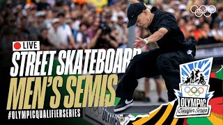 🔴 LIVE Street Skateboarding Mens Semifinals  OlympicQualifierSeries [upl. by Nauqel]