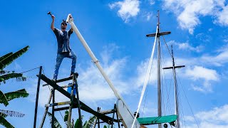 We waited 3 years to do this to our restored wooden boat — Sailing Yabá 194 [upl. by Annaek605]