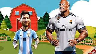 Lionel Messi y La Roca Dwayne Johnson Jugando Futbol Parody Messi and The Rock Play Soccer [upl. by Birchard363]