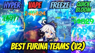 6 BEST  STRONGEST C0 FURINA TEAM V2 ARCHETYPES  Spiral Abyss Showcase  Guide  Genshin Impact [upl. by Anaitsirc]