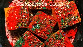 Dyed blocks topped with red pigment powder  amomanousasmr oddly satisfying Gym Chalk ASMR Edit [upl. by Hertzog]