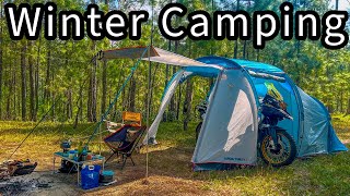 Winter Group Camping in Uttarakhand Forest  Camping in India  ridingwithpeace [upl. by Jarus51]