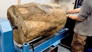 Woodturning  The Biggest Log Ever [upl. by Notsud320]