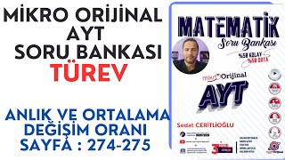 TÜREV  MİKRO AYT SORU BANKASI SYF274275  orijinalmatematik mikroorijinal  yks2025 [upl. by Smith]