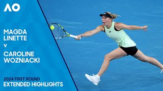 Magda Linette v Caroline Wozniacki Extended Highlights  Australian Open 2024 First Round [upl. by Estrellita]