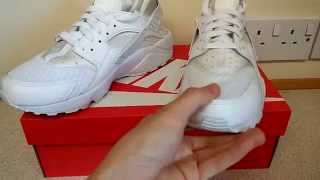 Nike Air Huarache Pure PlatinumTriple White Review [upl. by Demetre]