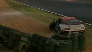 ALMS Petit Le Mans 2008 Marc Basseng Big Crash [upl. by Ahsaret]