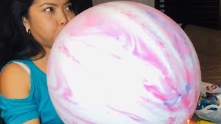 Blowing my Punch Ball and playing with it scratching  Inflating and deflating balloons 🎈ASMR [upl. by Saqaw]