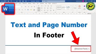 How To Add Text And Page Number In Footer In WordAdd Text And Page Number In Footer In Word Footer [upl. by Mannuela48]