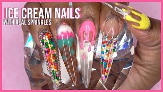 Acrylic Nails Tutorial  Encapsulated Nails  Acrylic Nails with Nail Forms  Real Sprinkles [upl. by Helyn]