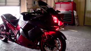 Kawasaki ZX14 ORACLE Halo Installation RED SMD by Advanced Automotive Concepts [upl. by Atrice]