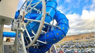 AquaSpinner Waterslide  Europes first Rotating Slide  Aquapark Reda [upl. by Ammann]