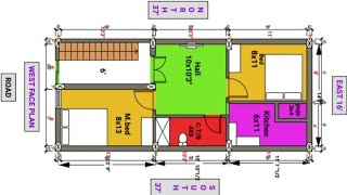 16 × 36 West face house map plan detail [upl. by Nuhsyar]