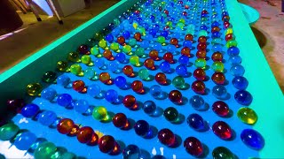 30 marbles lined up and rolled ASMR marble run [upl. by Orlena41]