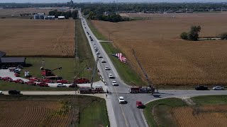 DRONE VIDEO Funeral procession for Ofc Kevin Cram [upl. by Ainwat]