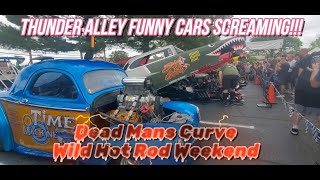 2024 Dead Mans Curve Wild Hot Rod Weekend Thunder Alley Funny Cars Screaming Video 17 [upl. by Nek]