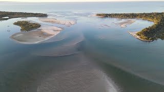 Noosa River mouth drone footage  July 17 2021 [upl. by Dremann60]