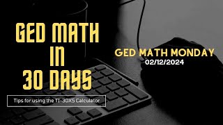 GED Math Monday  21224 [upl. by Noakes]