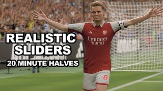 FIFA 23 Realistic Sliders 20 Minute Half Sliders  Gameplay [upl. by Meador]