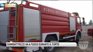 TG BASSANO 11092017  CARROATTREZZI VA A FUOCO DURANTE IL FURTO [upl. by Gemmell]