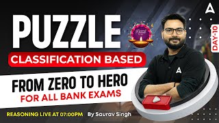 Puzzles Classification Based Reasoning for all Bank Exams  Reasoning Tricks by Saurav Singh 8 [upl. by Crow]