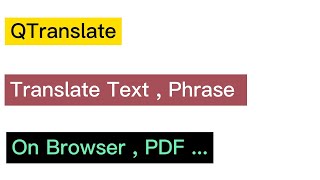 QTranslate  Translate Text  Phrase on Browser and PDF DogRun28 [upl. by Eeslek]