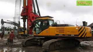 Hydraulic Piling Rotary Drill Rig Sany SR150C Lifting Rebar [upl. by Breana]