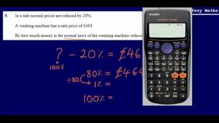 9 Reverse percentages GCSE Maths  Edexcel Practice Tests Set 3  2H [upl. by Ahseiuqal526]