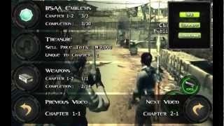 Chapter 12 Public Assembly BSAA Emblems Treasures amp Weapons Resident Evil 5 [upl. by Case]