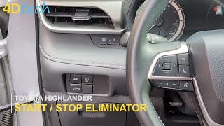 Toyota Highlander DISABLE Auto StartStop Feature  Turn ON and OFF permanently 20222025 [upl. by Yarehs]