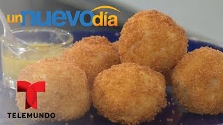 Recetas de cocina Bolitas de Arroz con Mostaza Dulce  Un Nuevo Día  Telemundo [upl. by Melbourne]