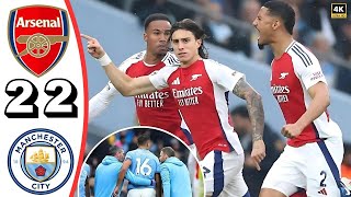 Manchester City  Arsenal 22 Highlights Premier League 202425 [upl. by Aisatnaf156]