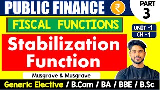 Stabilisation Function  Fiscal Function  Public Finance GE  Bcom H Sem 4 BA Sem 6 BSc [upl. by Hutt]