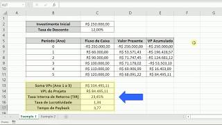 Cálculo do VPL TIR Lucratividade e Payback no Excel  Planilha Automatizada [upl. by Japheth]