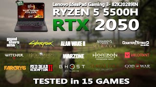 LENOVO IDEAPAD GAMING 3 RYZEN 5 5500H  RTX 2050 Gaming Benchmark Test  Tested in 15 Games [upl. by Llednek525]