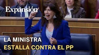 quot¡Vergüenzaquot la ministra de Igualdad estalla tras las acusaciones del PP a la mujer de Sánchez [upl. by Nyleak458]