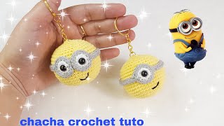 Tuto porteclés balles les minions au crochet facile a réaliser [upl. by Gnilrits]