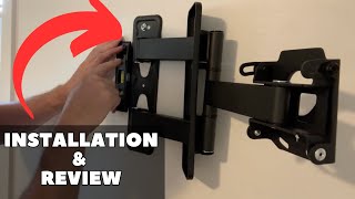 Review And Installation Of Amazon Basics Full Motion Articulating TV Monitor Wall Mount [upl. by Oalsinatse282]