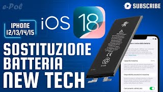 iPhone 12 iOS 18 Sostituzione batteria NEW TECH  100 battery life 0 cycles  ePol [upl. by Kinghorn31]