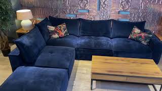 Alexander amp James  Stella Navy Fabric Corner Sofa [upl. by Yahsan933]