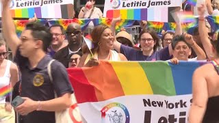 March in NYC marks the culmination of LGBTQ Pride month [upl. by Levine]