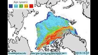 Arctic Sea Ice Age  September 2015 to September 2021 [upl. by Aicemaj]