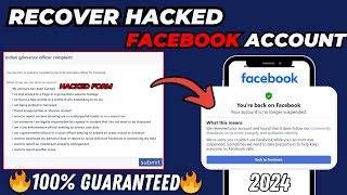 How to Recover Hacked Facebook Account 2024  1000 Guaranteed NEW UPDATE 🔥 [upl. by Ariet]