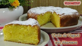 TARTA DE YOGURT CON MANZANA sencilla fácil y deliciosa [upl. by Palmer]